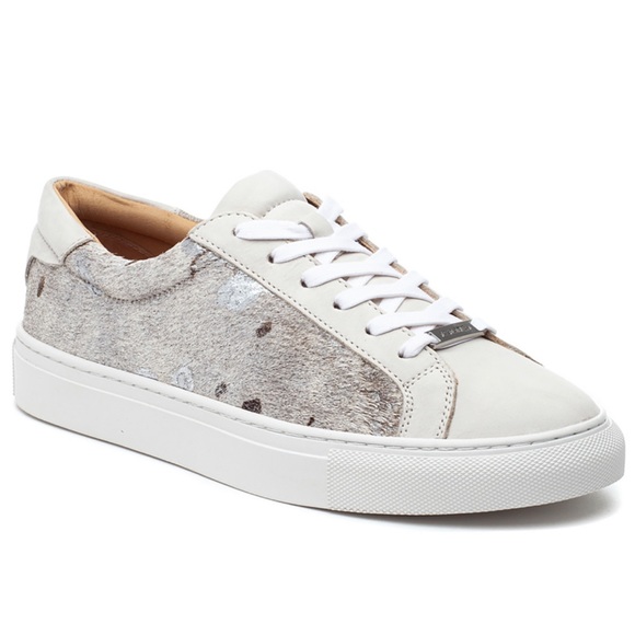 J Slides Shoes - J/Slides Lacee Pony Sneaker Off White Metallic Calf Hair Sneakers